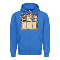 True Royal santa reindeer snowman preview and costom name Zipper Hoodie - MaliasSmallBusiness