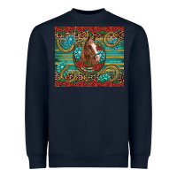 Navy western horse horseshoe roses gemstones glitter wooden Heavyweight Sweatshirt - Artiststas
