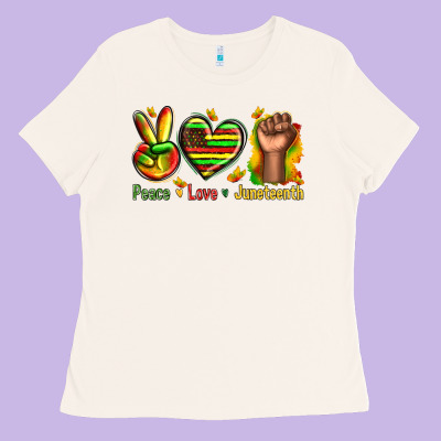 Ladies Tee peace love juneteenth