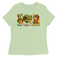 Matcha peace love juneteenth Ladies Tee - texasbilliewilder