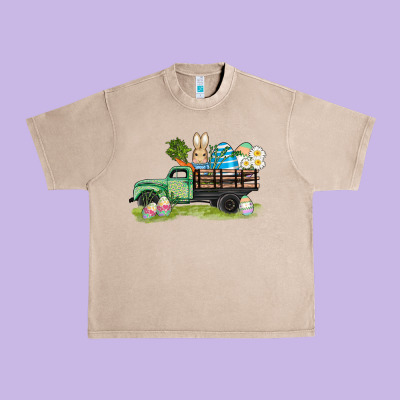 Easter Hunt İn Truck Urban Heavy Tee Designed By Adodesignshop