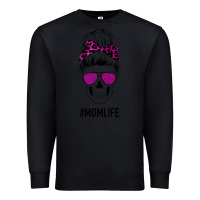 Black Purple Glitter, Leopard Patterned Mom Skull Premium Sweatshirt - Bettercallsaul