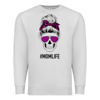 Dove Grey Purple Glitter, Leopard Patterned Mom Skull Premium Sweatshirt - Bettercallsaul