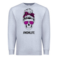 Heather Grey Purple Glitter, Leopard Patterned Mom Skull Premium Sweatshirt - Bettercallsaul
