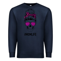 Navy Purple Glitter, Leopard Patterned Mom Skull Premium Sweatshirt - Bettercallsaul