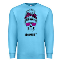 Ocean Blue Purple Glitter, Leopard Patterned Mom Skull Premium Sweatshirt - Bettercallsaul