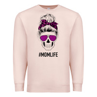 Pale Pink Purple Glitter, Leopard Patterned Mom Skull Premium Sweatshirt - Bettercallsaul