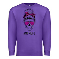Purple Purple Glitter, Leopard Patterned Mom Skull Premium Sweatshirt - Bettercallsaul