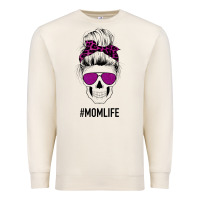 Sandshell Purple Glitter, Leopard Patterned Mom Skull Premium Sweatshirt - Bettercallsaul