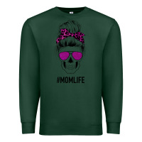 Sports Green Purple Glitter, Leopard Patterned Mom Skull Premium Sweatshirt - Bettercallsaul