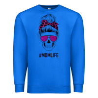 True Royal Purple Glitter, Leopard Patterned Mom Skull Premium Sweatshirt - Bettercallsaul