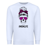 White Purple Glitter, Leopard Patterned Mom Skull Premium Sweatshirt - Bettercallsaul