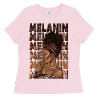 Bubblegum Pink melanin melanin melanin with afro girl Ladies Tee - texasbilliewilder