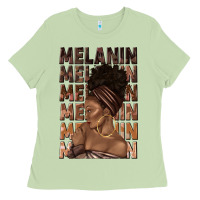 Matcha melanin melanin melanin with afro girl Ladies Tee - texasbilliewilder
