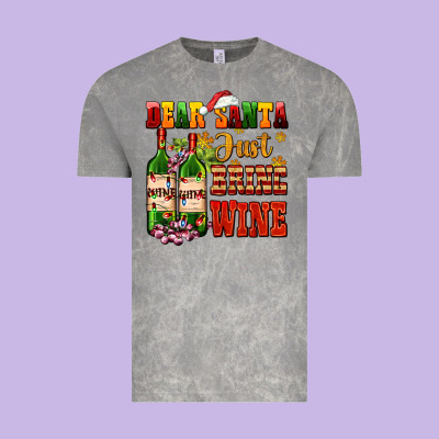 Dear Santa Just Bring Wine Vintage Tee Designed By Adodesignshop
