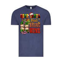 Vintage Denim dear santa just bring wine Vintage Tee - AdoDesignShop