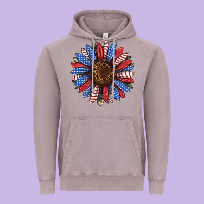 Usa Flag Camouflage Sunflower Vintage Hoodie Designed By Jahusdesignshop