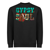 Black western gypsy soul horse roses serape aztec leopard Heavyweight Sweatshirt - Artiststas