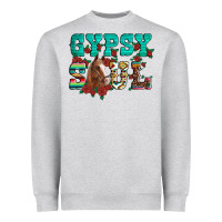 Western Gypsy Soul Horse Roses Serape Aztec Leopard Heavyweight Sweatshirt | Teevron