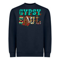 Navy western gypsy soul horse roses serape aztec leopard Heavyweight Sweatshirt - Artiststas