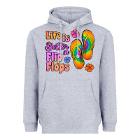Heather Grey life is better in flip flops Heavyweight Hoodie - Jasminsmagicworld