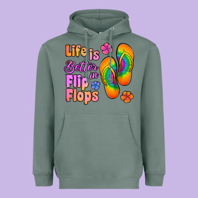 Life Is Better In Flip Flops Heavyweight Hoodie Designed By Jasminsmagicworld