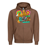 Chestnut hello pre k Zipper Hoodie - NancyCooperArtShop