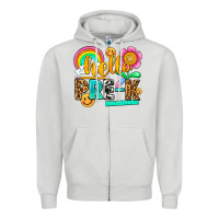 Dove Grey hello pre k Zipper Hoodie - NancyCooperArtShop
