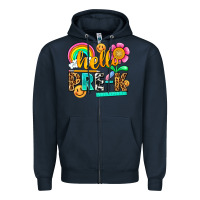 Navy hello pre k Zipper Hoodie - NancyCooperArtShop