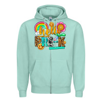 Seafoam hello pre k Zipper Hoodie - NancyCooperArtShop
