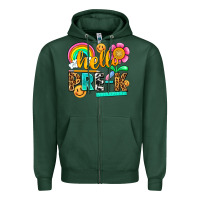 Sports Green hello pre k Zipper Hoodie - NancyCooperArtShop