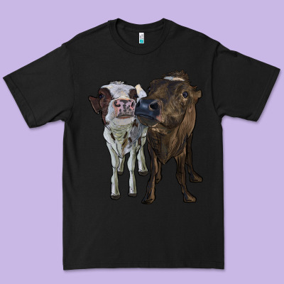 Two Heifer Cows Premium Tee Designed By Ranaportraitstore