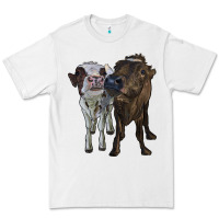 White two heifer cows Premium Tee - RanaPortraitStore