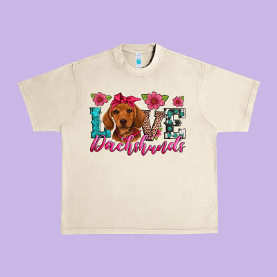 Love Dachshunds Urban Heavy Tee Designed By Artiststas