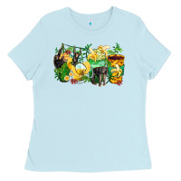 Baby Blue monkey coffee cups Ladies Tee - Zillion Design Studio