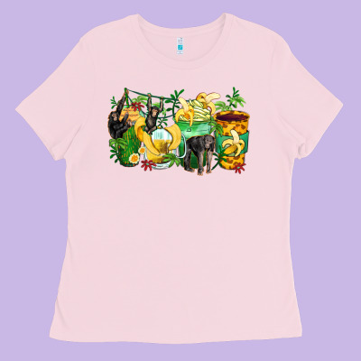 Monkey Coffee Cups Ladies Tee Designed By Zillion Design Studio