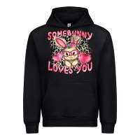 Black Somebunny loves you Easter Day Urban Hoodie - CowGirlArtShop