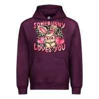 Mauve Wine Somebunny loves you Easter Day Urban Hoodie - CowGirlArtShop