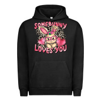 Pigment Black Somebunny loves you Easter Day Urban Hoodie - CowGirlArtShop