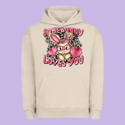 Somebunny Loves You Easter Day Urban Hoodie Designed By Cowgirlartshop