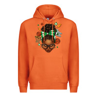 Carrot Afro Messy Bun Basketball Green Bow Premium Hoodie - texasbilliewilder