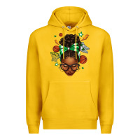 Lemon Afro Messy Bun Basketball Green Bow Premium Hoodie - texasbilliewilder