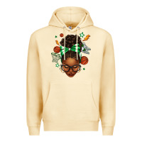 Pina Colada Afro Messy Bun Basketball Green Bow Premium Hoodie - texasbilliewilder