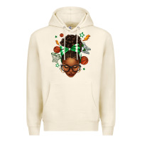 Tofu Afro Messy Bun Basketball Green Bow Premium Hoodie - texasbilliewilder