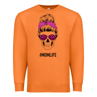 Carrot Pink Glitter, Leopard Pattern Mom Skull Premium Sweatshirt - Bettercallsaul