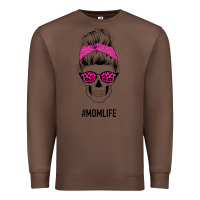 Chestnut Pink Glitter, Leopard Pattern Mom Skull Premium Sweatshirt - Bettercallsaul