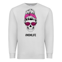 Dove Grey Pink Glitter, Leopard Pattern Mom Skull Premium Sweatshirt - Bettercallsaul
