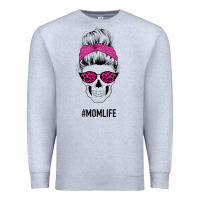 Heather Grey Pink Glitter, Leopard Pattern Mom Skull Premium Sweatshirt - Bettercallsaul
