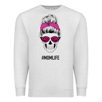 Oatmeal Heather Pink Glitter, Leopard Pattern Mom Skull Premium Sweatshirt - Bettercallsaul