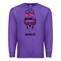 Purple Pink Glitter, Leopard Pattern Mom Skull Premium Sweatshirt - Bettercallsaul